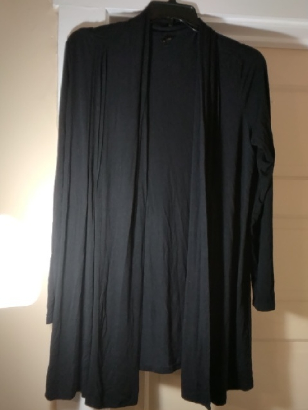 Milano Black Open-Front Long Cardigan Jacket